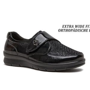 G Comfort P-8261S Black Fantasy Ladies Velcro Shoe