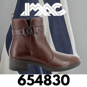 Imac Ladies Chocolate Brown Leather ankle Boot 654830