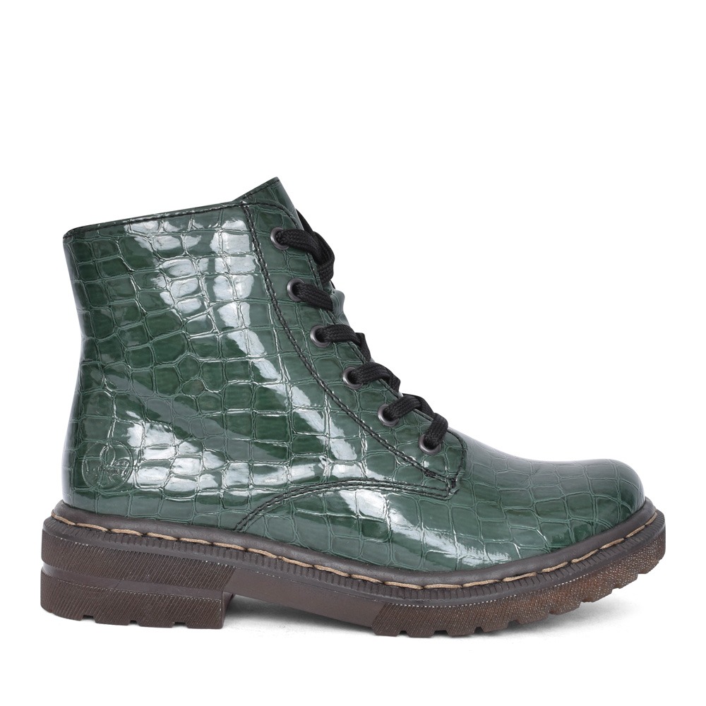 Rieker LADIES 78240-54 LACED ANKLE BOOT in GREEN - Image 3