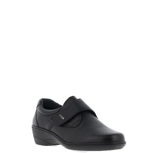 Softmode Eleanor Black Ladies Velcro  EE Shoe