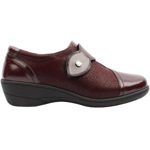 Softmode Zabrina  Ladies  Velcro EE Fit  Wine patent  Shoe