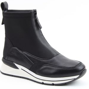 Heavenly Feet Della Ladies Fron Zip Black Ankle Boot