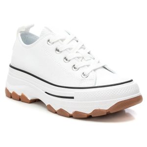 Refresh 172477 Womens  White Laced Chunky  Canvas  Shoe