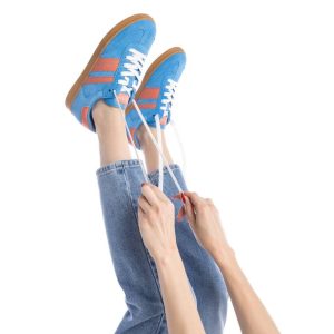 Teddy Smith 120007 Blue Laced  Suede Gumsole Trainers