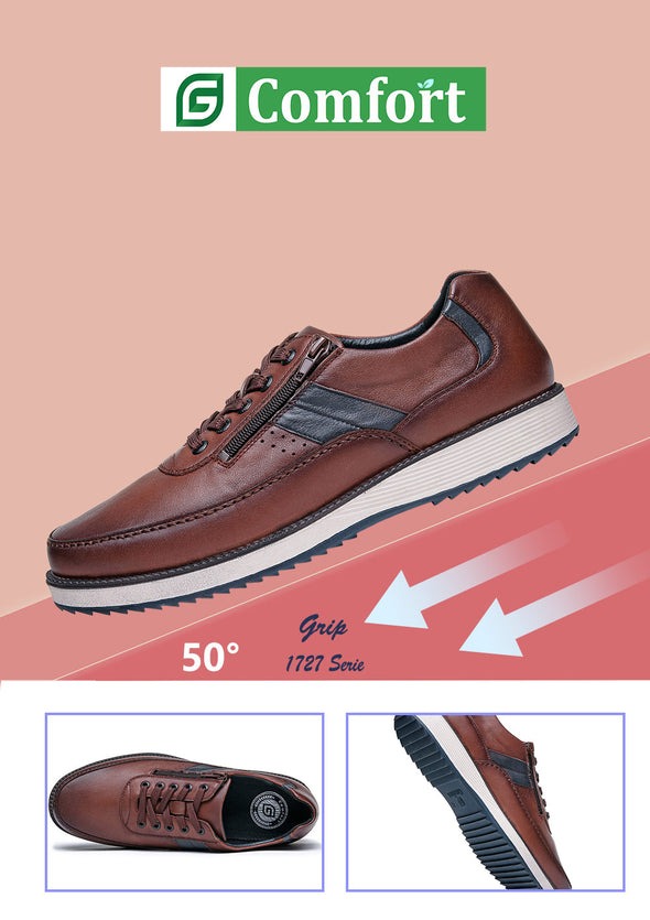 G Comfort 1727C Tan Mens Laced Waterproof Shoe - Image 4