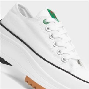 Heavenly Feet Strata White Ladies Laced Platform Canvas Shoe