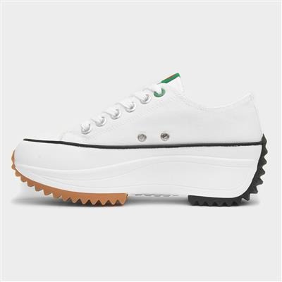 Heavenly Feet Strata White Ladies Laced Platform Canvas Shoe - Image 2