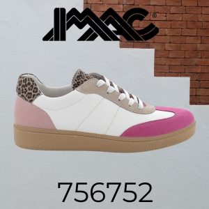 Imac 756752 Ladies Multi Colour White Pink  Laced  Shoe