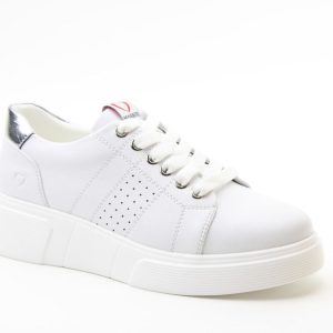 Heavenly Feet Candice White Silver Ladies Lite Sole Laced Trainer