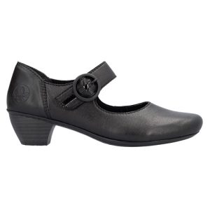 Rieker Block  Ladies Heeled Mary Janes   41756-00   Black