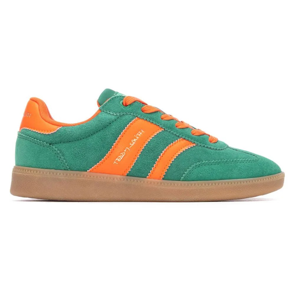 Teddy Smith 120235 Green Leather Laced Trainer - Image 5