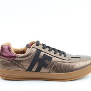 HEAVENLY FEET   MADISON LACED FASHION TRAINER Bronze Burgundy Black