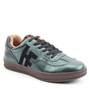 HEAVENLY FEET   MADISON LACED FASHION TRAINER Emerald Black