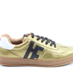 HEAVENLY FEET   MADISON LACED FASHION TRAINER Gold White Black