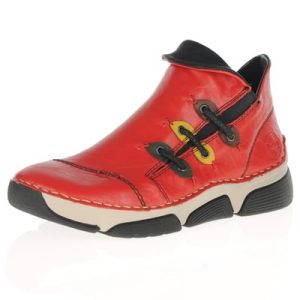 Rieker 45983-33 Ladies Red Ankle Boots