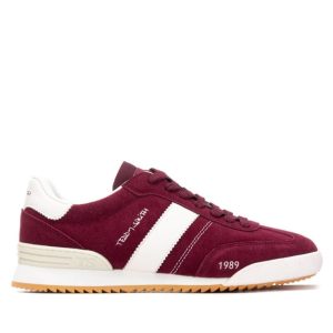 Teddy Smith 120319 Ladies Retro Leather  Burgundy Trainers