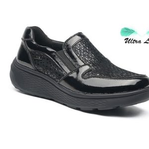 G COMFORT - S-2723SF  Ladies SLIP-ON COMFORT SHOE - BLACK PATENT COMBI