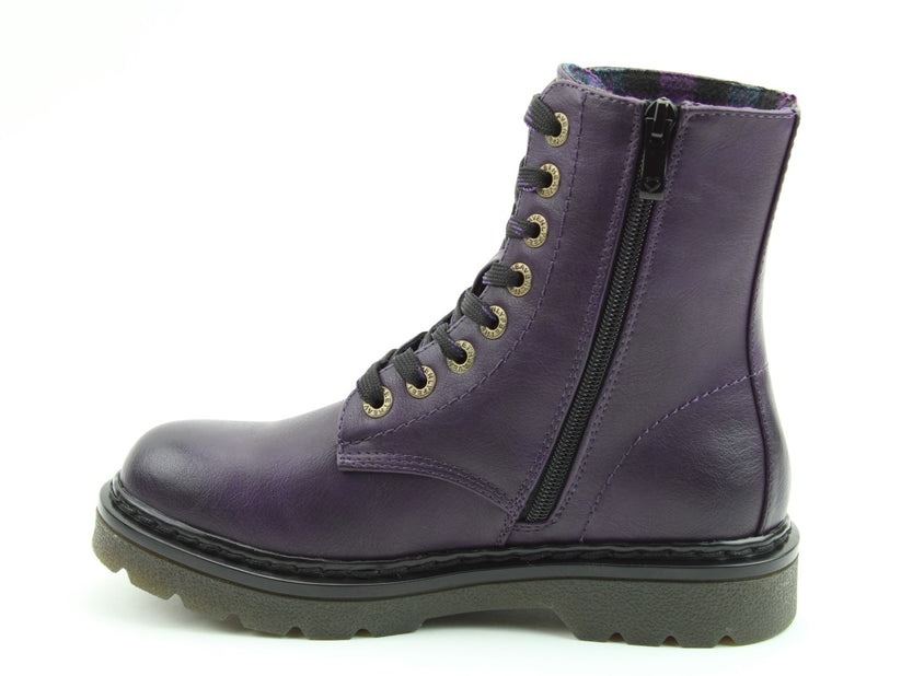 Heavenly Feet Justina 2 Ladies  Purple Laced Ankle Boot - Image 3