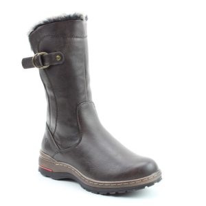 Heavenly Feet Womens Furlined Zip Mid High  Boot Chocolate