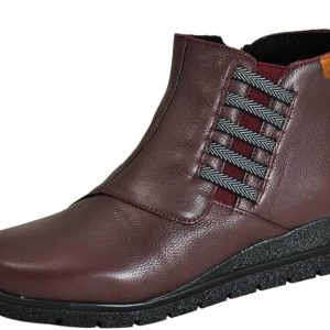 Valeria´s 9501  Ladies Burgundy Leather Ankle Boot