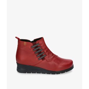 Valeria´s 9501 Ladies Red Leather Ankle Boot