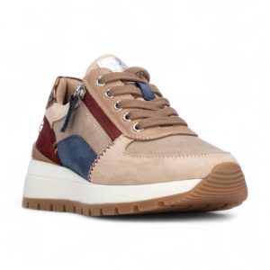 Refresh 173243 Ladies Beige Laced Trainer