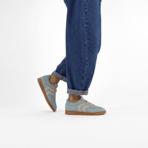 Teddy Smith 120519 Ladies Blue Laced Retro Trainer