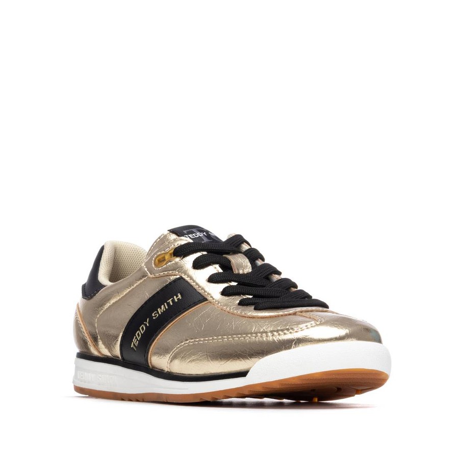 Teddy Smith 120653 Ladies Gold Laced Retro Trainer - Image 7