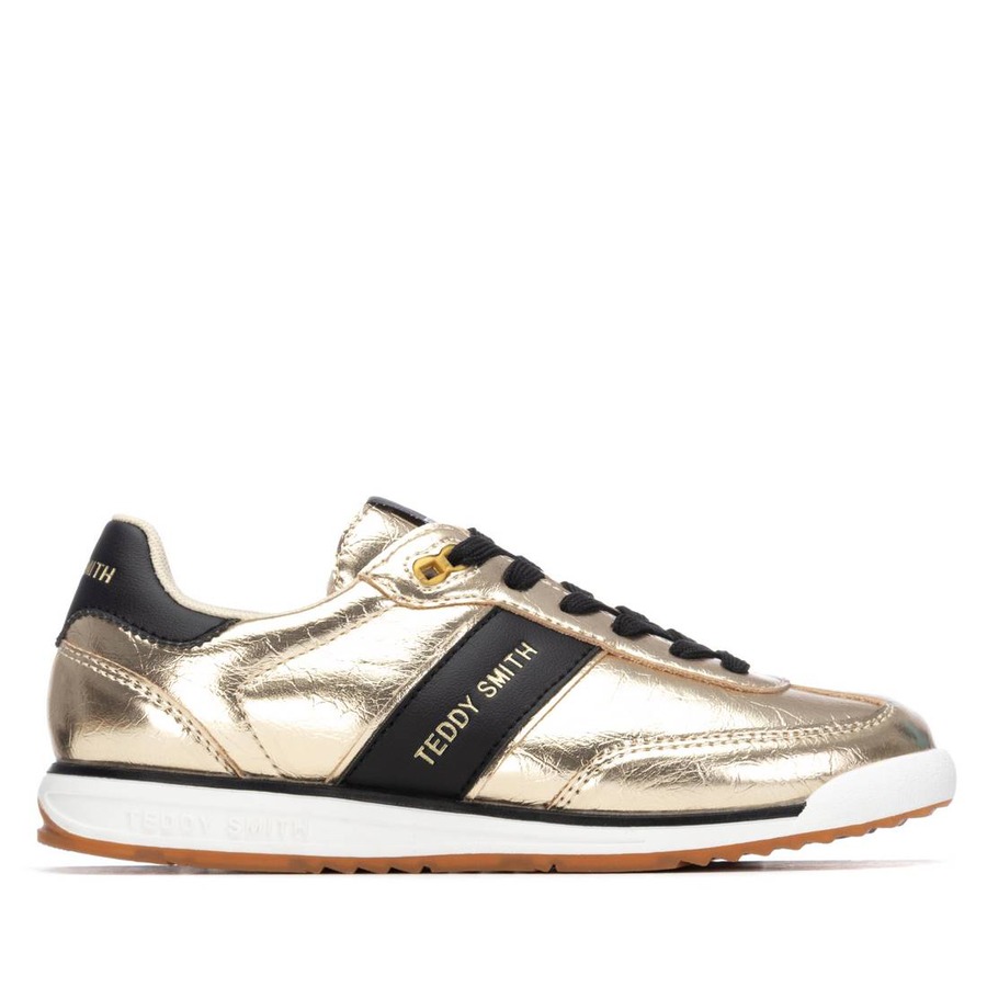 Teddy Smith 120653 Ladies Gold Laced Retro Trainer - Image 6