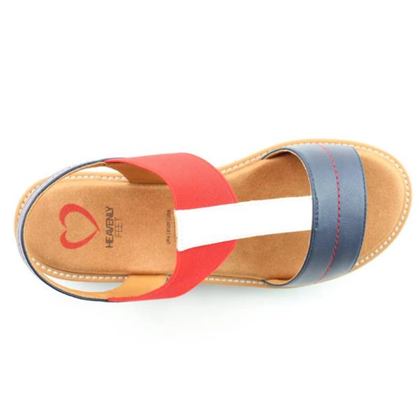Heavenly Feet Mika Womens Navy White Navy Sandal - Image 5