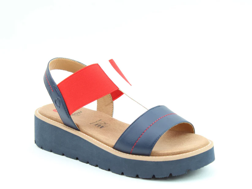 Heavenly Feet Mika Womens Navy White Navy Sandal - Image 4