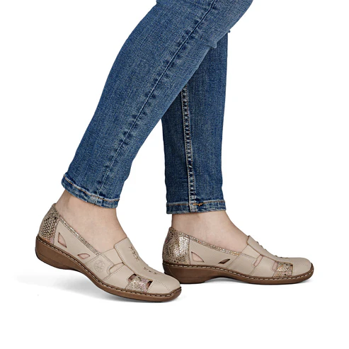 Rieker 41385-63 Womens Beige Slip On Shoe - Image 5