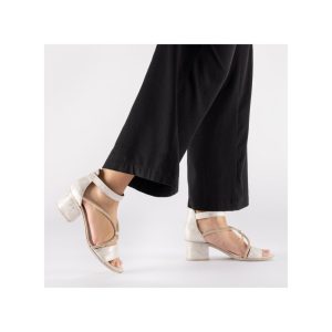 Rieker 64654-60  Womens  Beige Gold Block Heel Dressey  Sandal