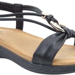 Heavenly Feet Chime Ladies Comfort Black Sandal