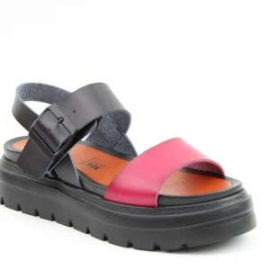 Heavenly Feet Indigo Ladies  Rose Black Chunky Sandal