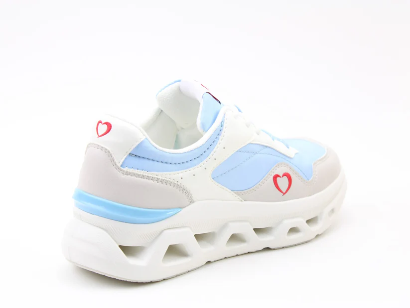 Heavenly Feet Josey Womens Water Resistant Trainer in White Blue - Image 6