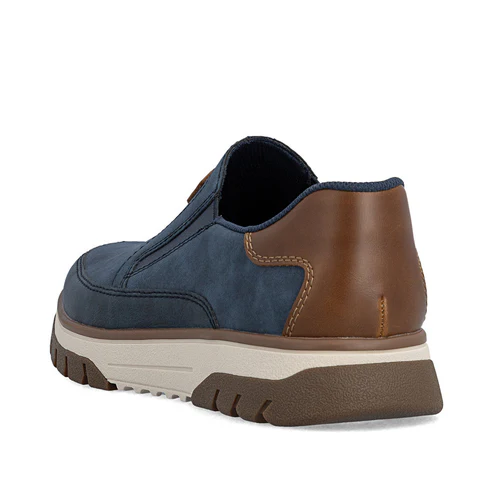 Rieker B9350-15 Mens Navy H Fit Slip On Shoes - Image 4