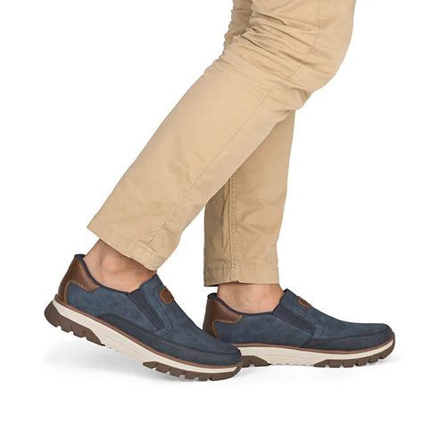 Rieker B9350-15 Mens Navy H Fit Slip On Shoes - Image 6