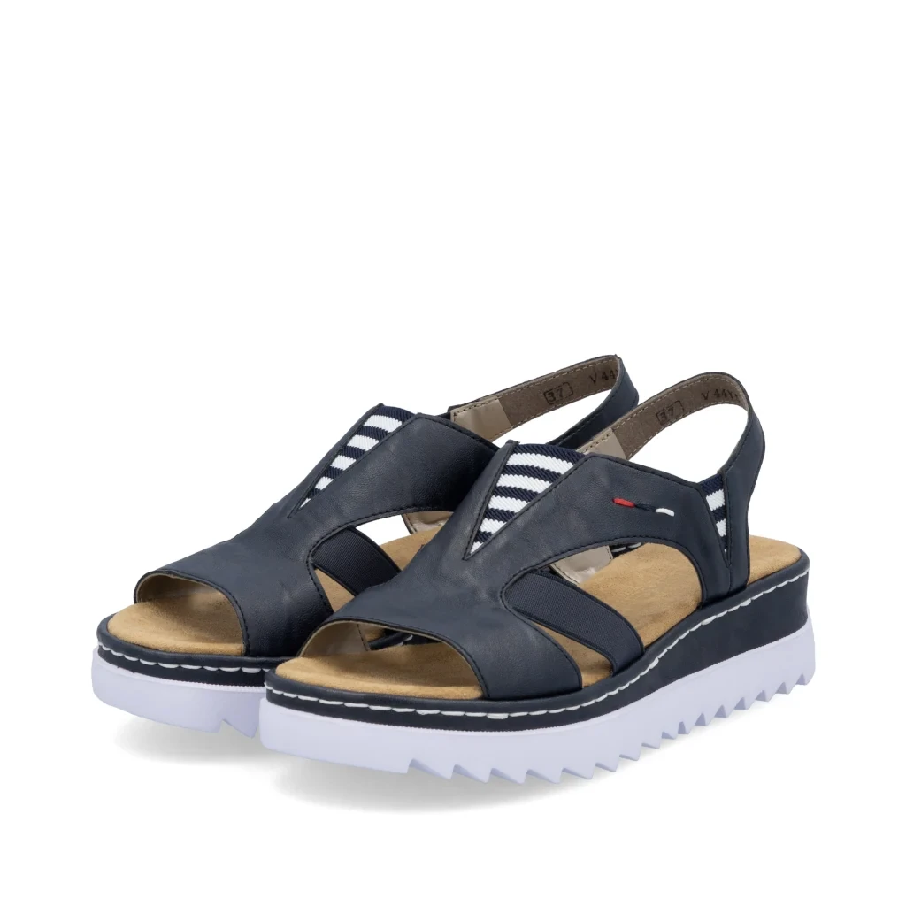 Rieker V44Y5-14  Ladies Navy Platform Slingback Sandal - Image 5