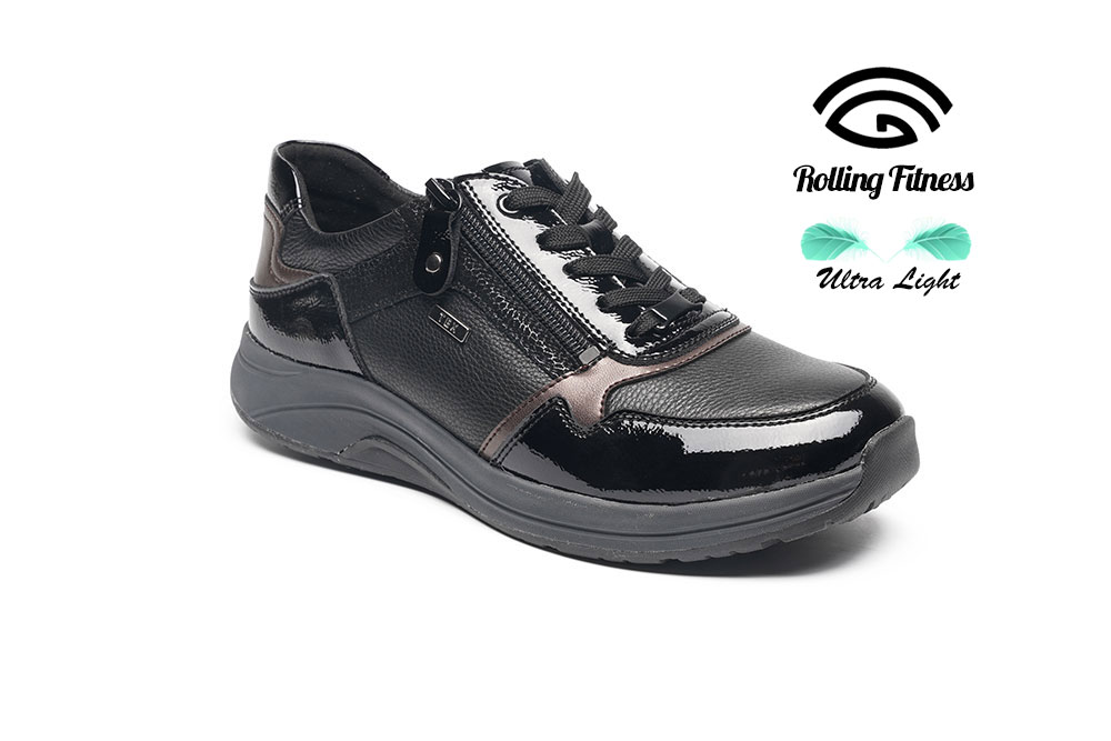 G Comfort R-5189 Ladies  Black Laced Waterproof Leather Comfort Shoe