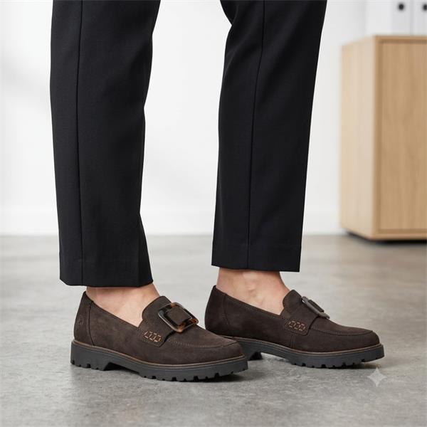Rieker 45553-25 Ladies Dark Brown Loafer Shoe - Image 3