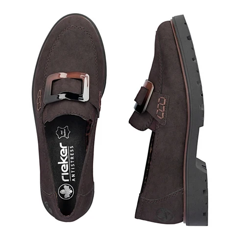 Rieker 45553-25 Ladies Dark Brown Loafer Shoe - Image 5