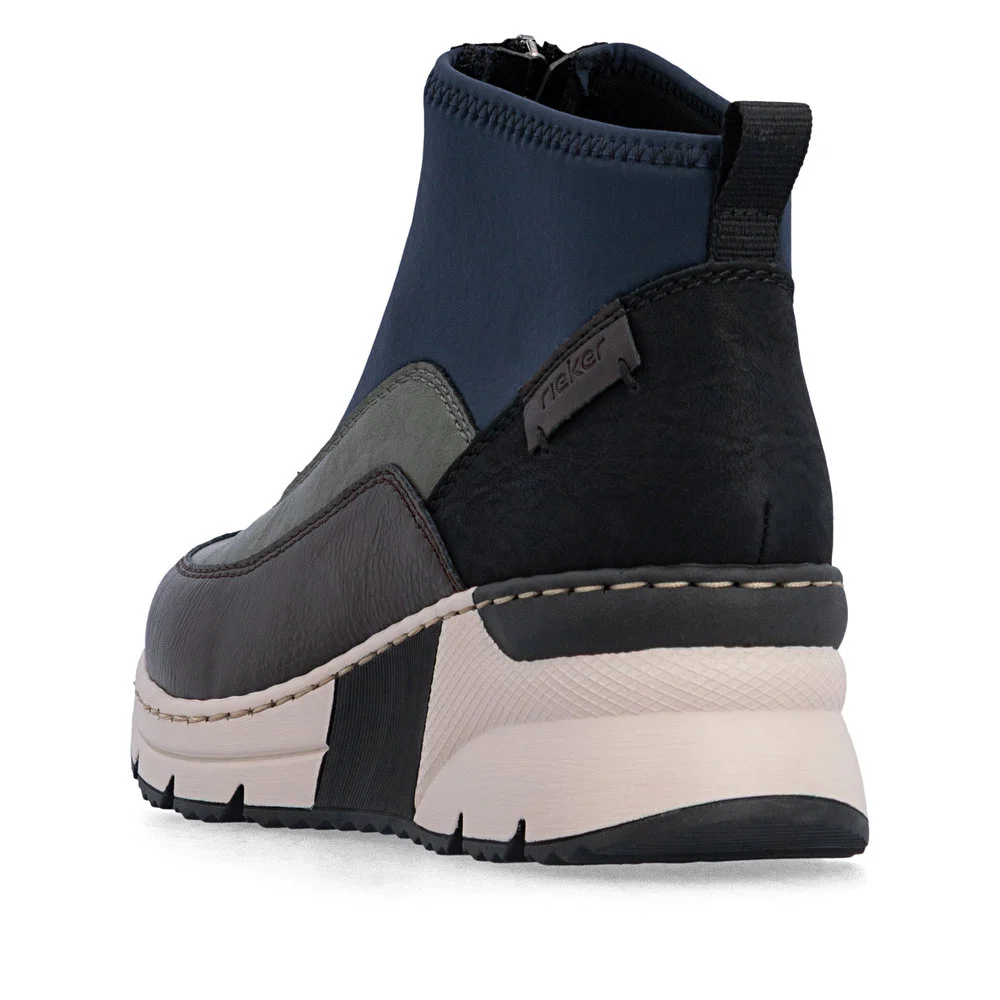 Rieker N6352-91 Ladies Wide Multi Front Zip Ankle Boots - Image 3