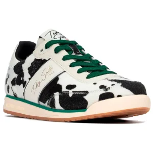 Teddy Smith 121005 Ladies Two Tone  Cow Print Laced Trainer