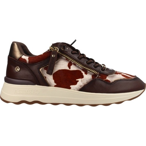 Carmela 164360 Ladies Brown Leather Cow Print Trainer - Image 3