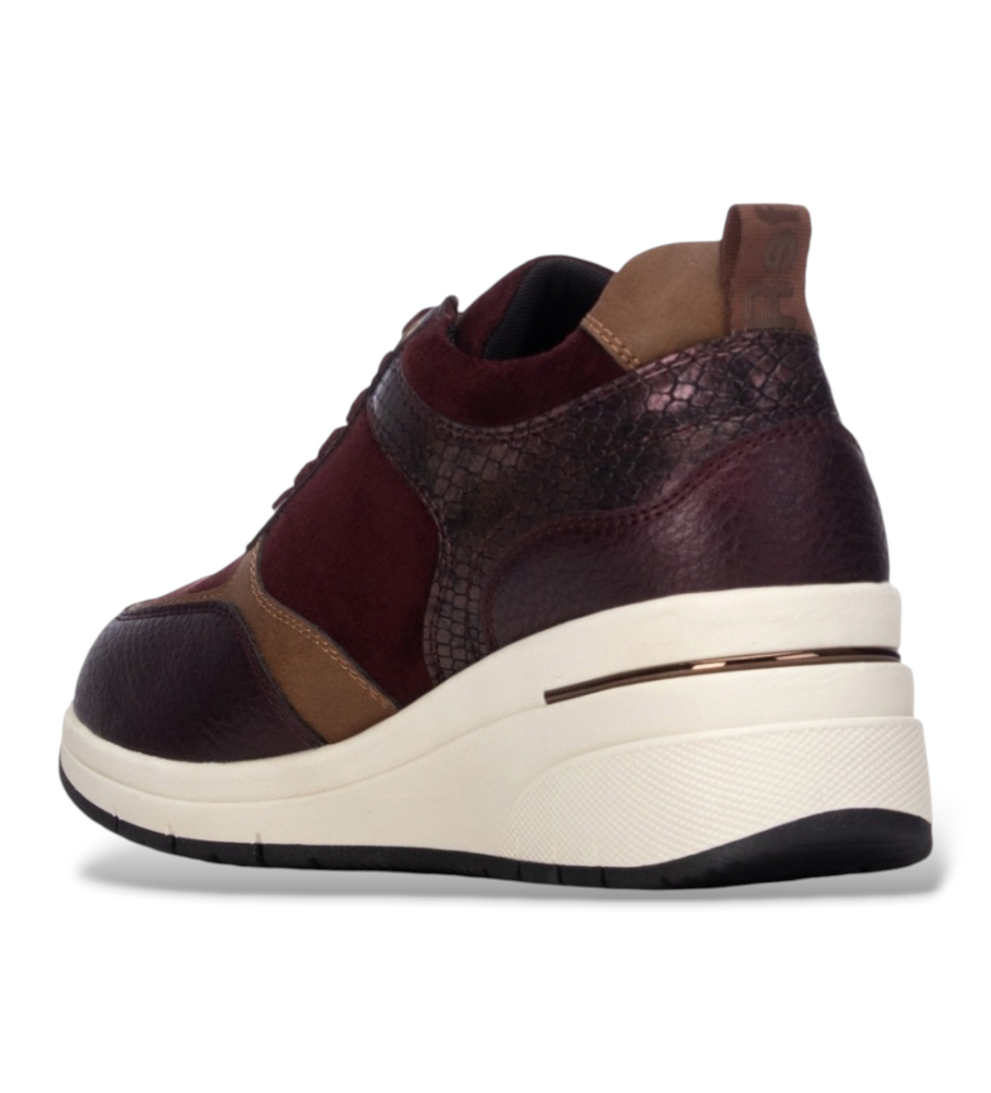Refresh 176177 Ladies Burgundy Wedge Laced Trainer - Image 3