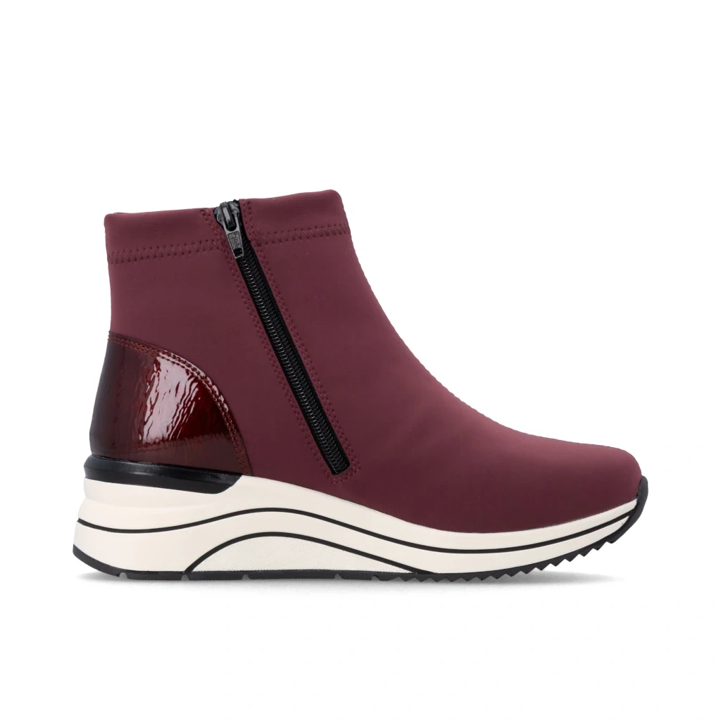 Remonte D0T73-35 Ladies  Red Water Resistant Wide Fit Wedge Ankle Boot - Image 4