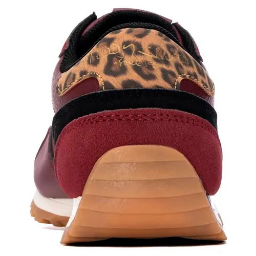 Teddy Smith 121131 Burgundy Womens Laced Retro Trainer - Image 5