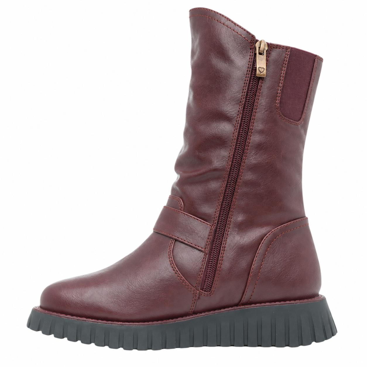 Heavenly Feet Marianne Womens Purple Mid Calf Boot - Image 5
