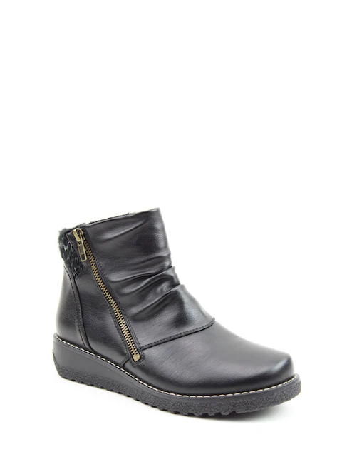 Heavenly Feet Perry Womens Black Slip On Ankle Boot - Image 3